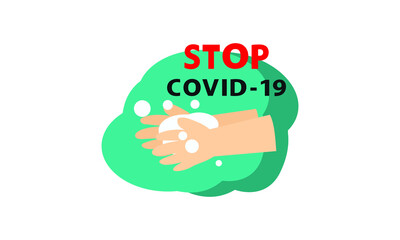Washing hand for coronavirus prevention,COVID-19 prevention,Vector illustration.