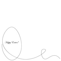 Easter egg drawing on white background, vector illustration