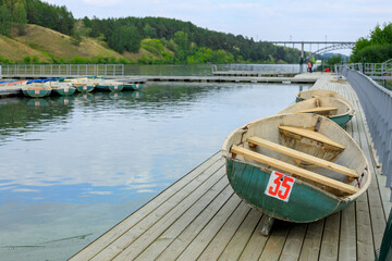 boats at the boat station for walking and renting