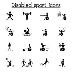 Disabled sport icon set vector illustration graphic design