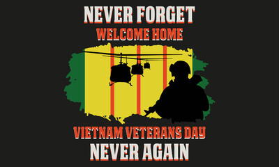 National Vietnam War Veterans Day. Most states celebrate “Welcome Home Vietnam Veterans Day” on March 29 or 30 of each year in USA. Background, poster, greeting card, banner design. 