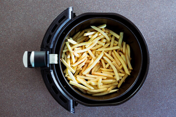 simple food ingredients, french fries cooked in an air fryer