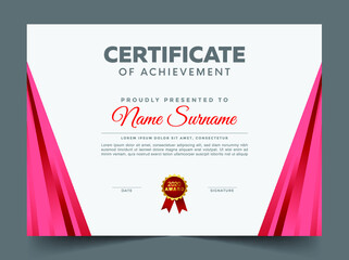 Professional elegant blue and gold diploma certificate template