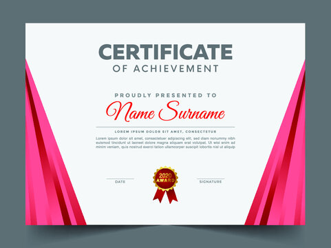 Professional elegant blue and gold diploma certificate template