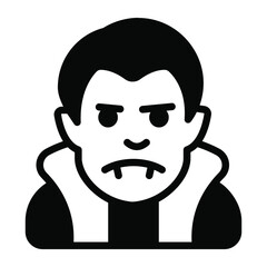 scary man, halloween vector glyph icon