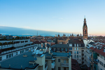 Fototapeta premium イタリア トリノの旧市街の街並み