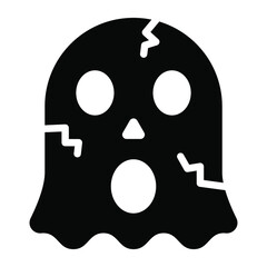 halloween ghost,  halloween vector glyph icon