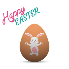 Happy Easter of Sale banners, greeting cards, posters, holiday covers. Trendy design with typography, eggs, and bunny. Modern art minimalist style