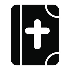 Catholicism book vector glyph icon