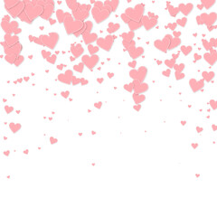 Pink heart love confettis. Valentine's day falling