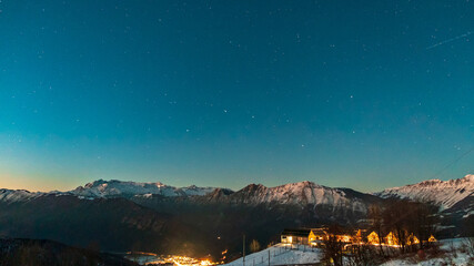 Fototapeta premium Winter evening in the Julian Alps