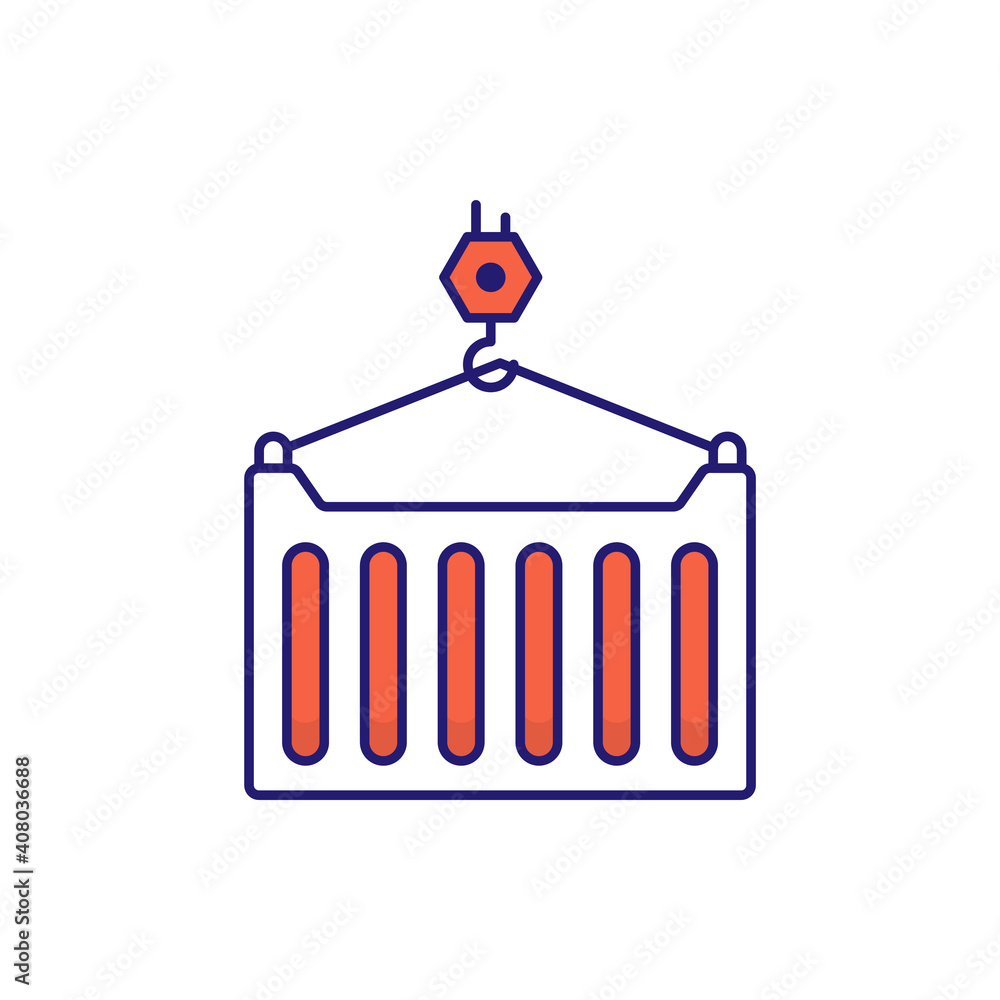 Poster container vector outline filled icon style illustration. eps 10 file