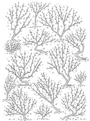 hand drawn side view tree vector set.