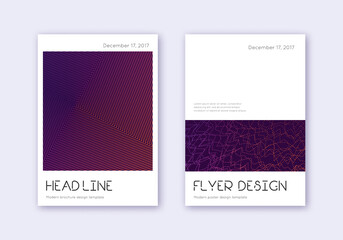 Minimal cover design template set. Violet abstract