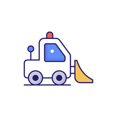 Naklejka premium Skid Loader Vector outline filled icon style illustration. EPS 10 file 
