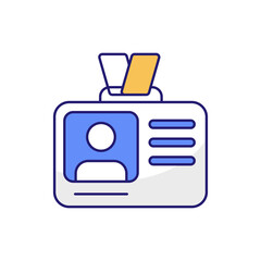 Worker Identity Vector outline filled icon style illustration. EPS 10 file 