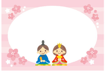 ひな祭りの桃のフレーム1
