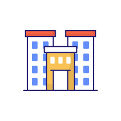 New Building Vector outline filled icon style illustration. EPS 10 file 
