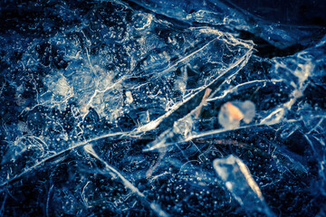 macro blue ice background
