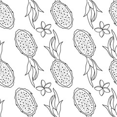 Doodle background graphics tropical fruits lines hands drawing
