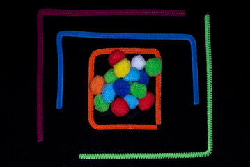 Abstract composition made with color elements