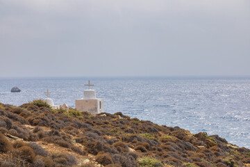 View of the coast of the island of Folegandros, Greece.