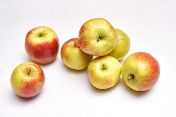 fresh apples on a white background, close-up