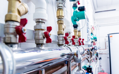 Boiler room equipment for modern heating system