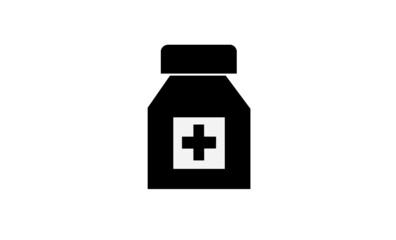 Medicine box on white background. Vector drawing.