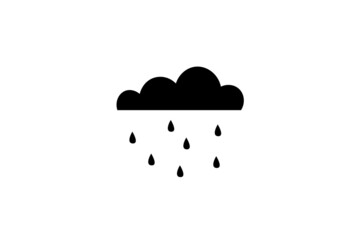 Rainy weather icon on white background. Vector drawing.