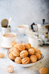 Homemade cookies nut with condensed milk, a traditional Russian sweetness