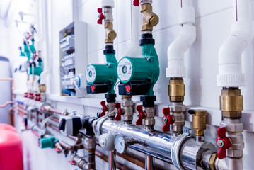 Boiler room equipment for modern heating system