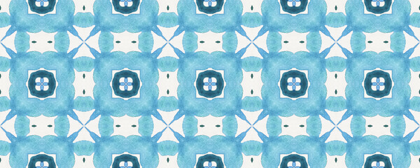 Ultramarine Endless Decor. Indigo Watercolor