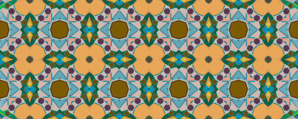 Ikat Aztec Material. Aquarelle Repeat