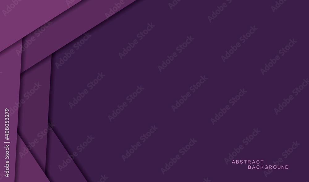 Poster purple or violet abstract background with shadows and color paper sheets. modern empty banner space 