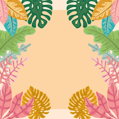 Fototapeta na wymiar tropical leaves foliage palm leaves branch nature decoration background