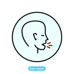 Cough icon template color editable. Cough symbol vector illustration for graphic and web design.