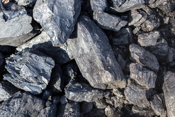 Coal is large lumps. Fuel for the boiler. House heating