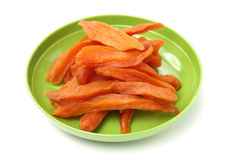 dried sweet potato on white background