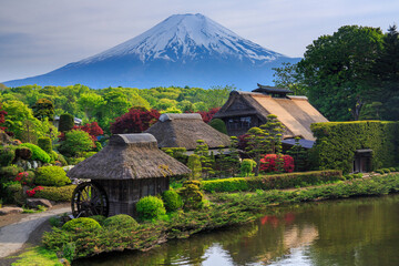 忍野村　忍野八海と富士山
