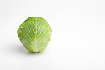 Green cabbage isolated on white background