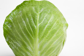 Green cabbage isolated on white background