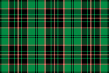 Tartan plaid pattern in green. Print fabric texture seamless. Check vector background.