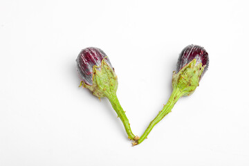 Ripe eggplant isolated on a white background