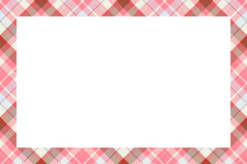 Vintage frame vector. Scottish border pattern retro style. Tartan plaid ornament.