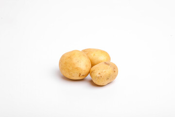 Potatoes isolated on white background. Top view