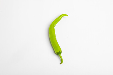 green chili pepper isolated on white background