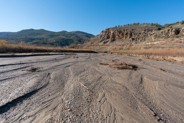 River of water towards the Beninar reservoir in southern Spain