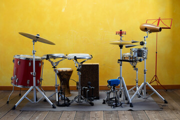 drum kit on stage