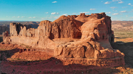 Fototapeta premium Park Avenue aerial view from helicopter in summer season, Arches National Park, Utah - USA